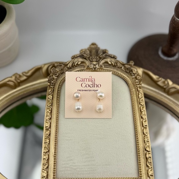 Camila Coelho Freshwater Pearl Drop Earrings - Picture 3 of 6